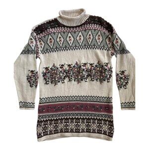 SNOW Something New Out West VTG Sweater Tunic Dress  Womens Small Fair Isle